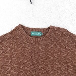 Vintage Tundra‎ Canada Sweater Mens XL Brown Textured 3D Knit Coogi Style Cosby